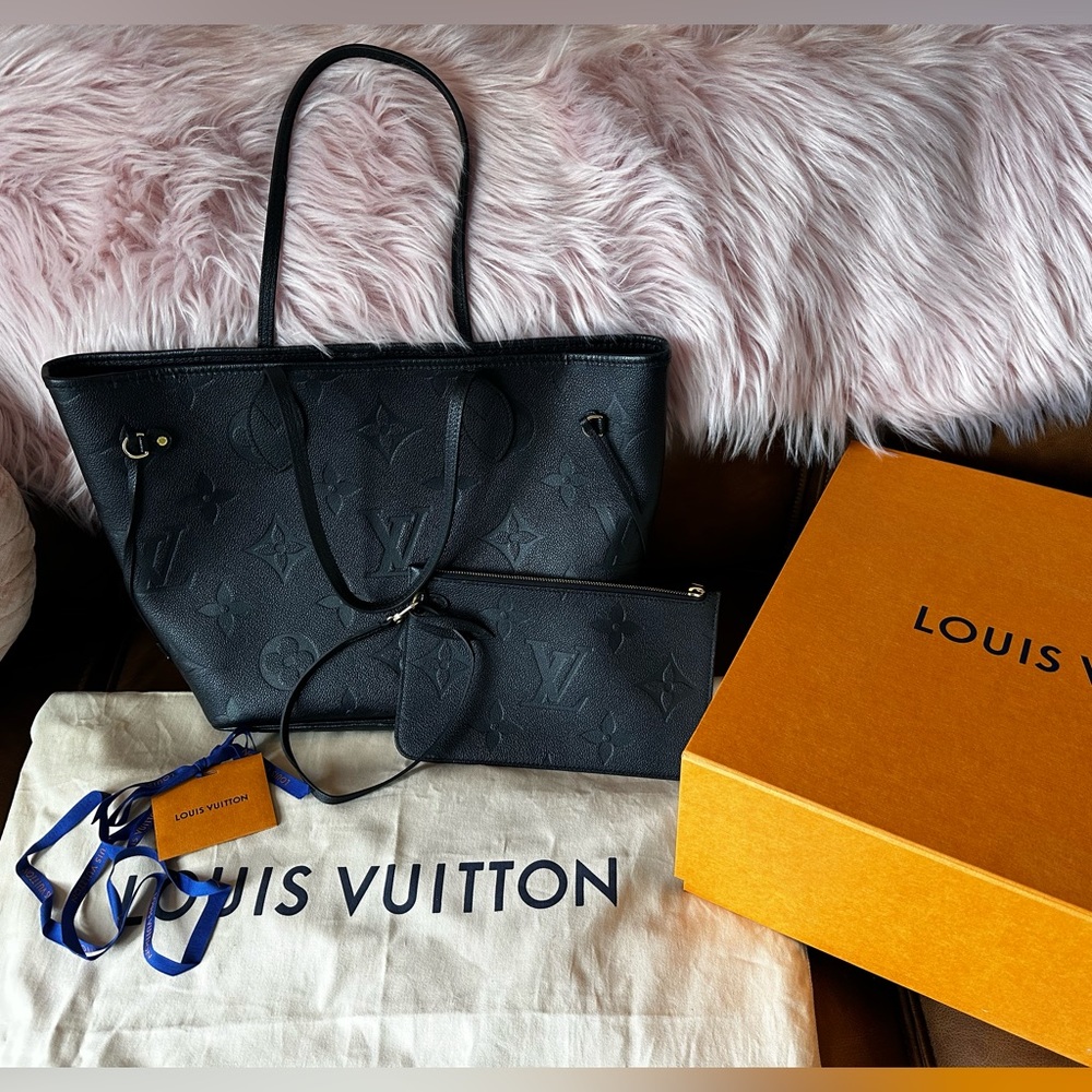 Louis Vuitton Neverfull MM - Authentic! Black Monogram Empreinte Leather